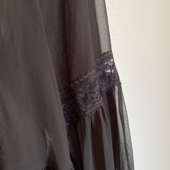 Free People womens  top black s/m sheer black long sleeve. - Picture 11 of 14